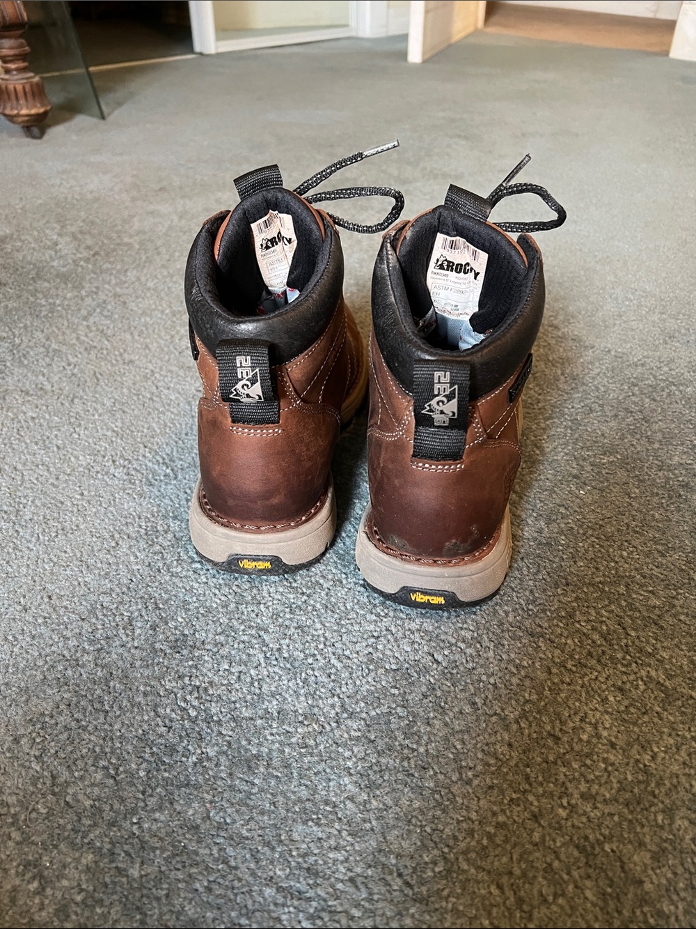 Rocky Brown Lace-Up Work Boots - Picture 4 of 6